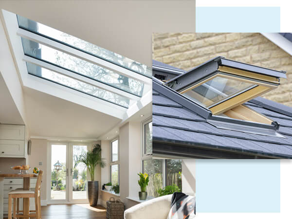 A glass and solid conservatory roof