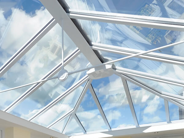 Glass roof on a conservatory